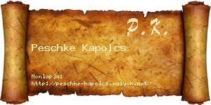 Peschke Kapolcs névjegykártya